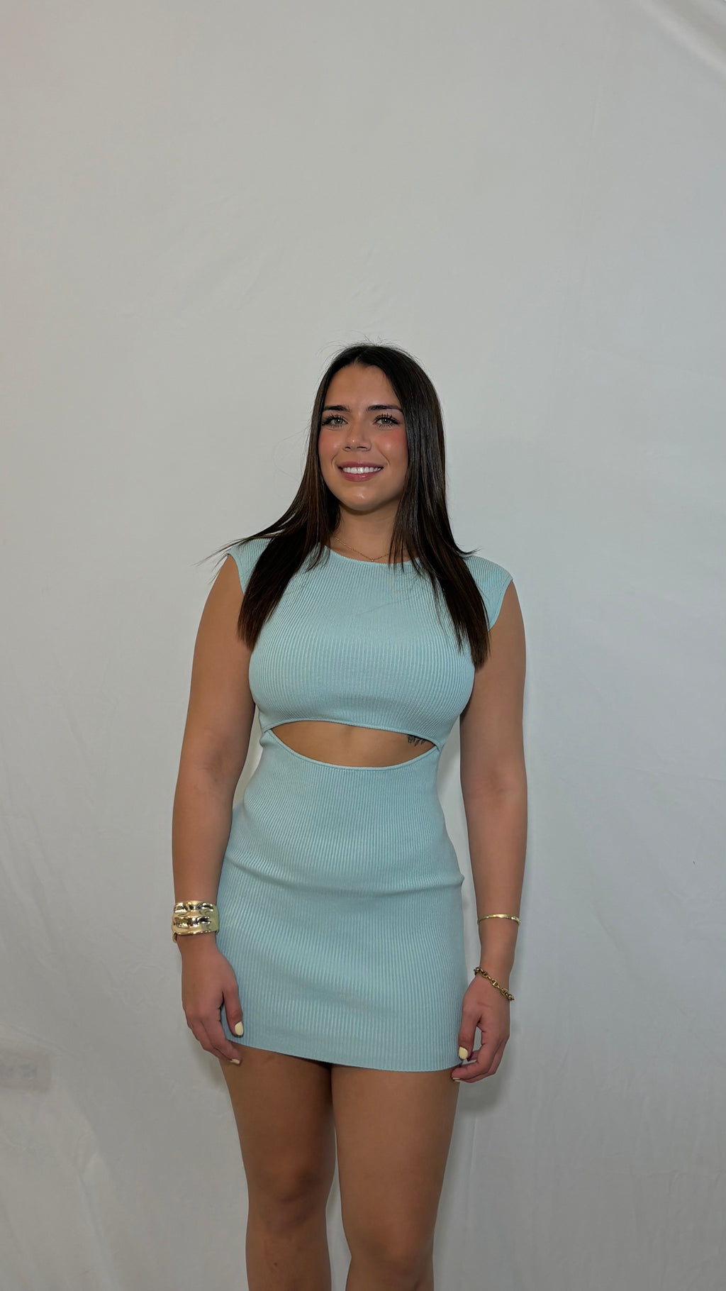 Isla Mini Dress Baby Blue