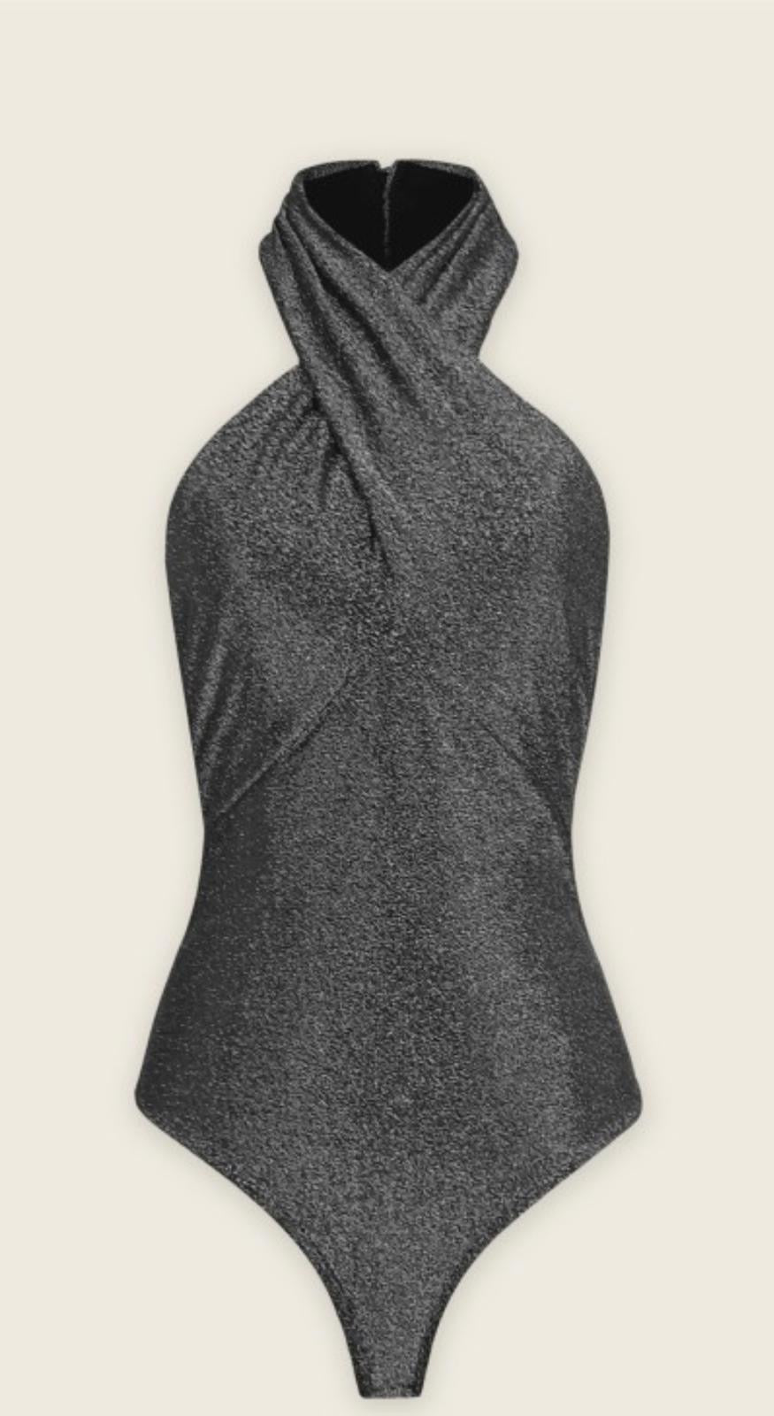 Black/Silver Halter Top