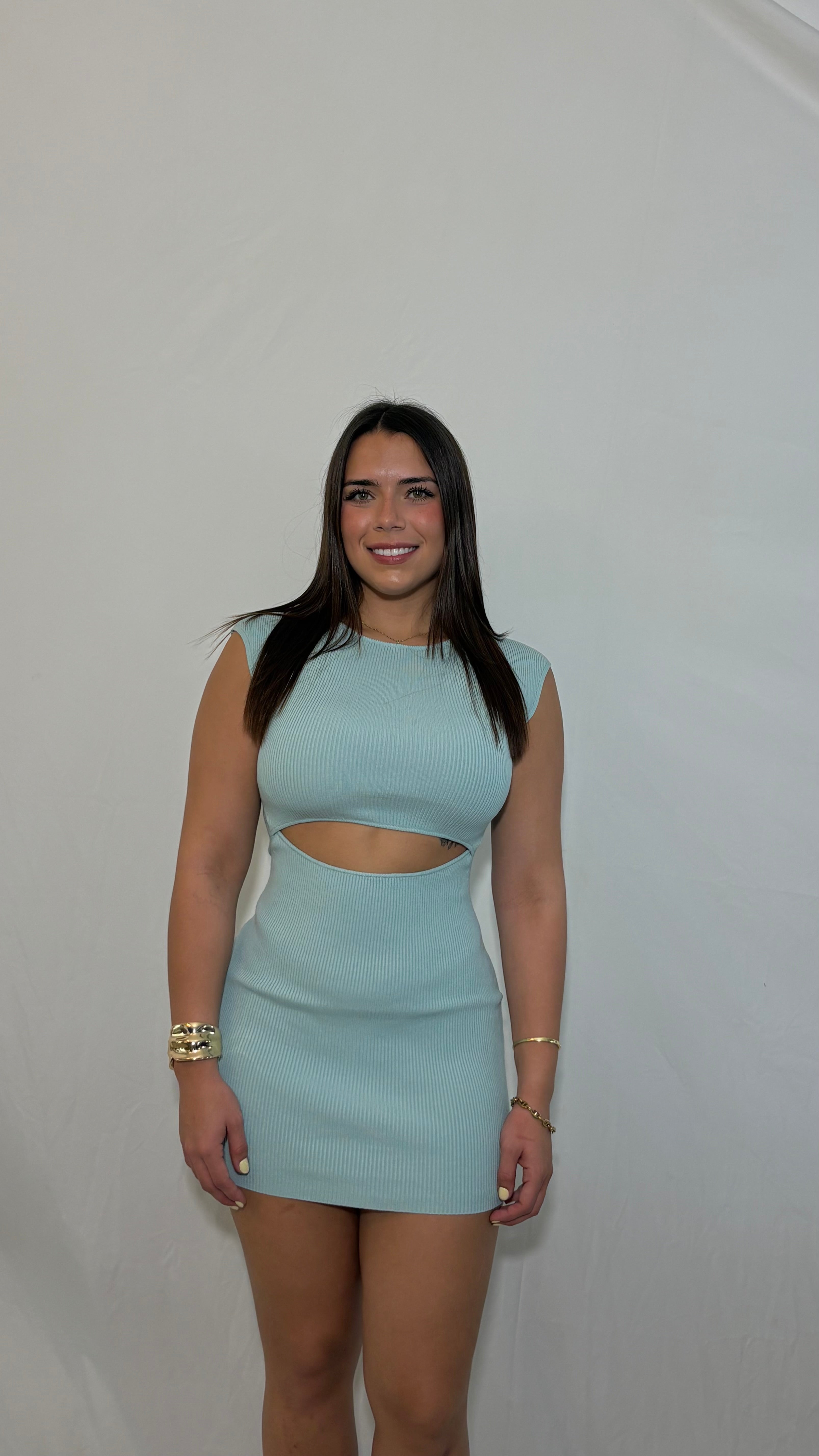 Isla Mini Dress Baby Blue