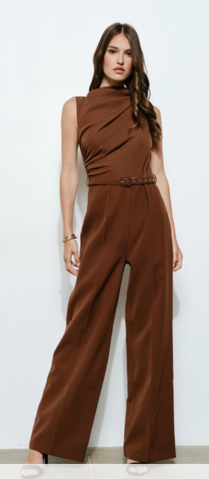 Cocoa Draped Jumpsuit